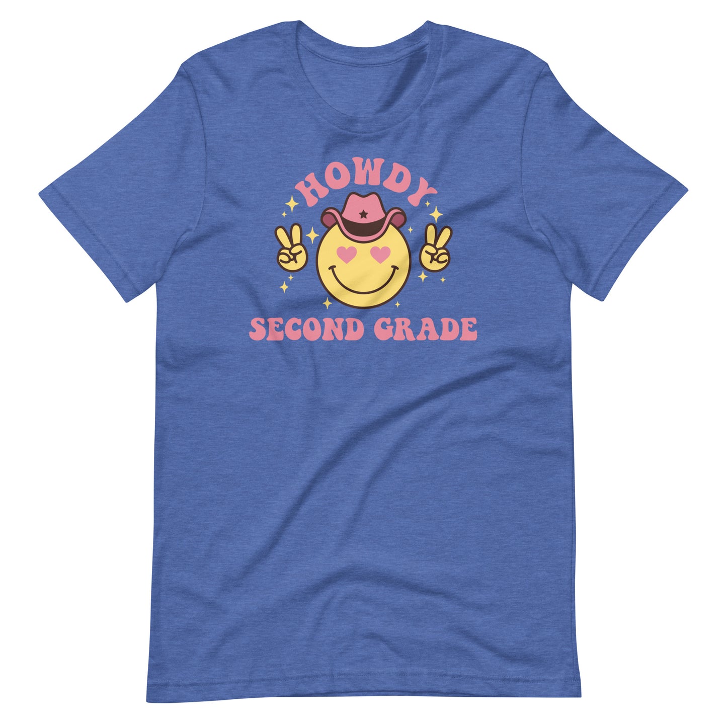 Second Grade Teacher Shirt Smile Howdy Pink Cowboy Design