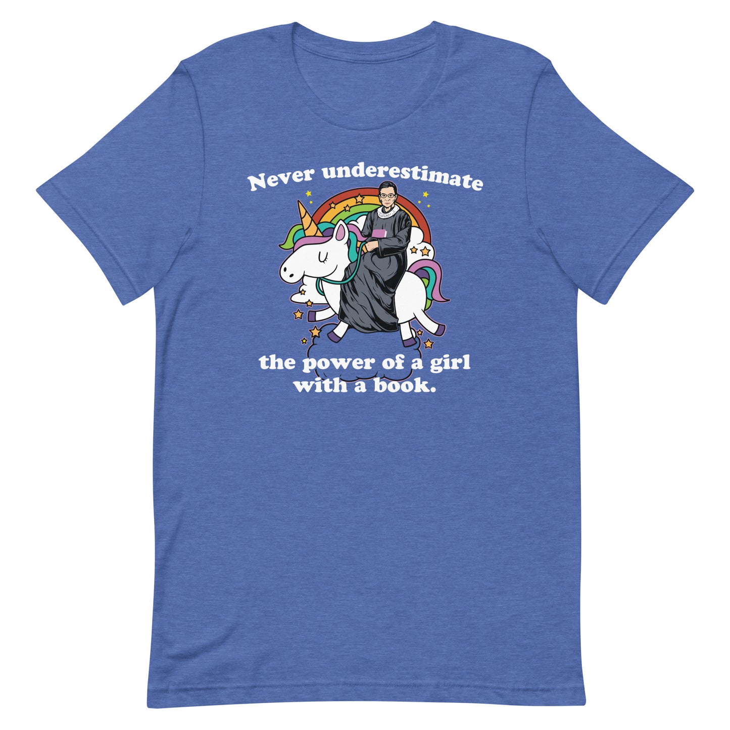 Never Underestimate a Girl With a Book RGB Unicorn Short Sleeve T-shirt