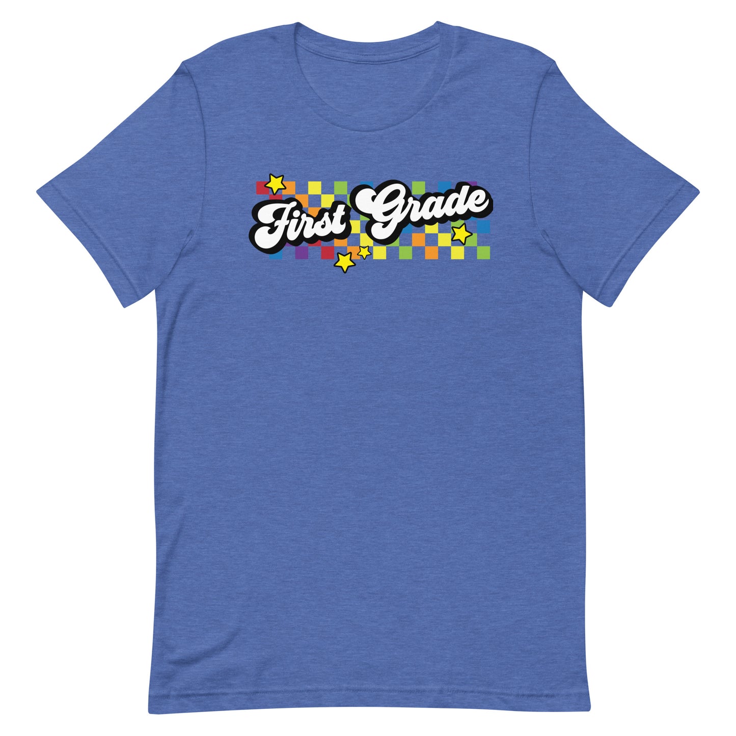 First Grade Rainbow Squares Teacher Short Sleeve T-shirt