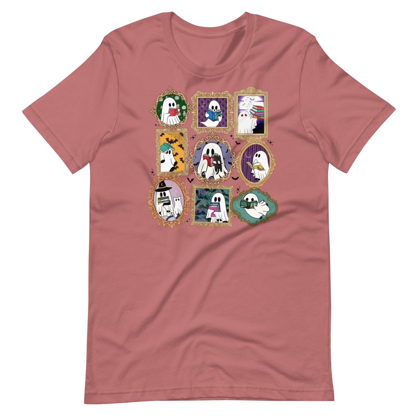 Spooky Ghost Portrait Reading Books Unisex t-shirt