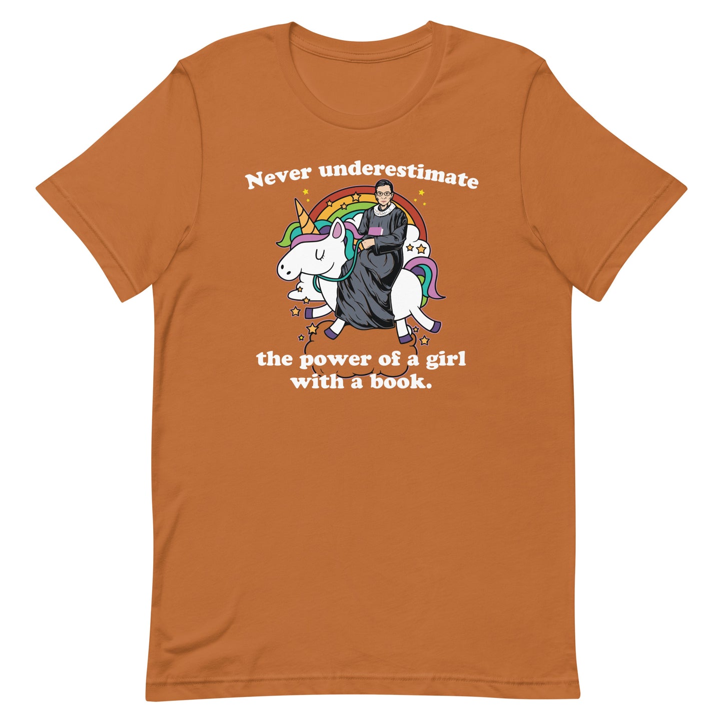 Never Underestimate a Girl With a Book RGB Unicorn Short Sleeve T-shirt