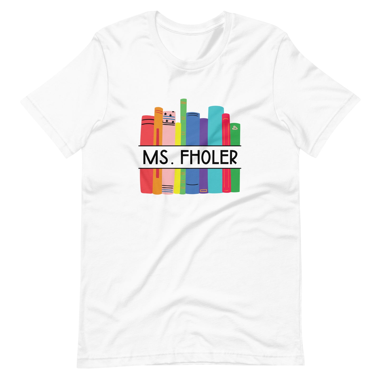 Customizable Books Stacked Librarian Name Unisex t-shirt