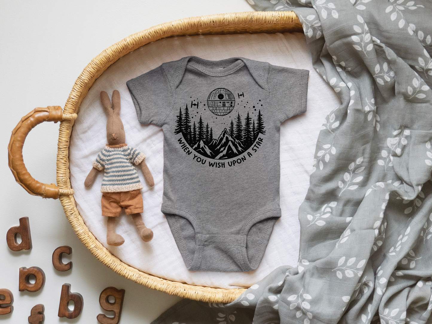 Wish Upon a Death Star Star Wars Quote Nerdy Baby Onesie©