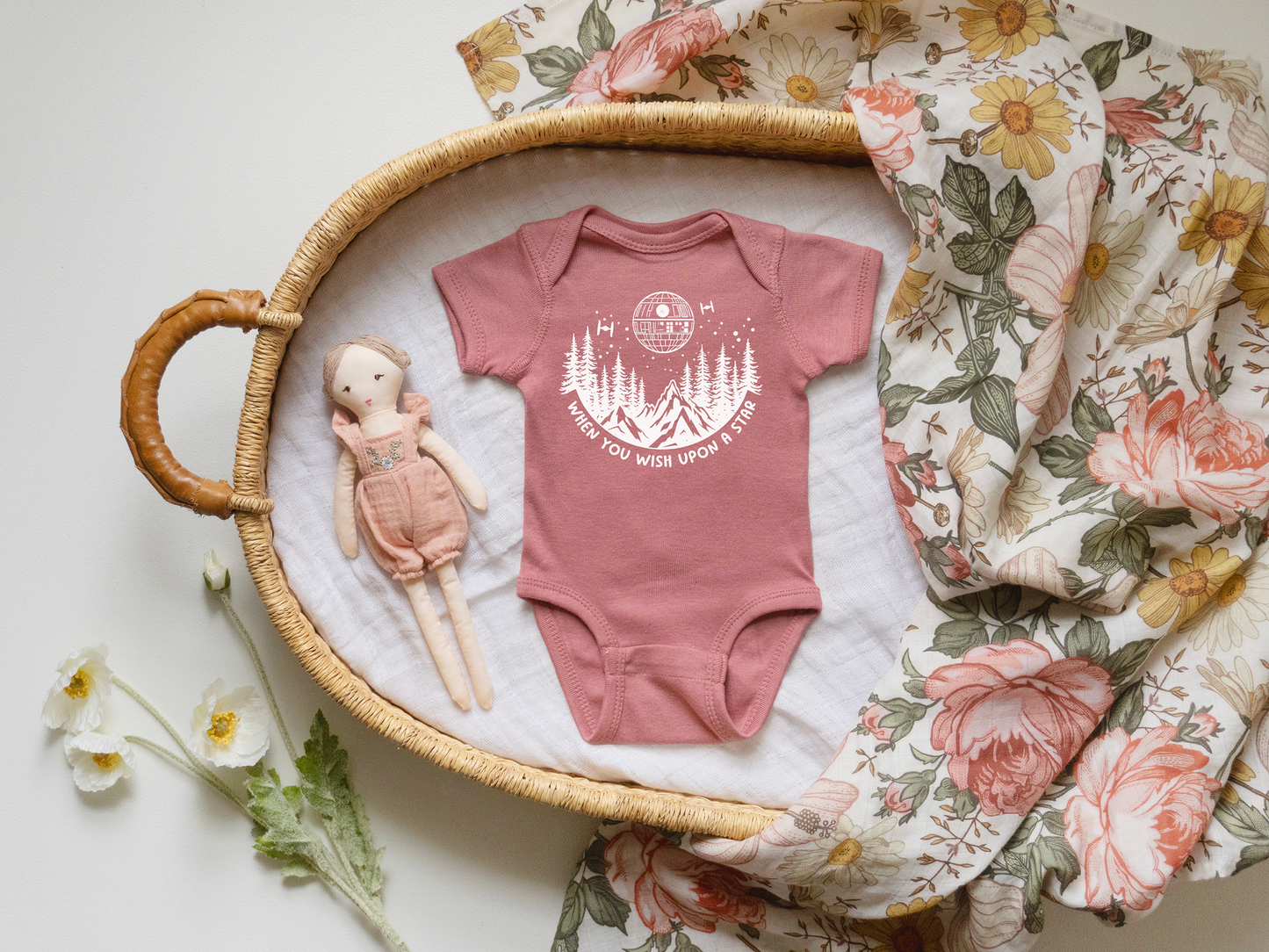 Wish Upon a Death Star Star Wars Quote Nerdy Baby Onesie©