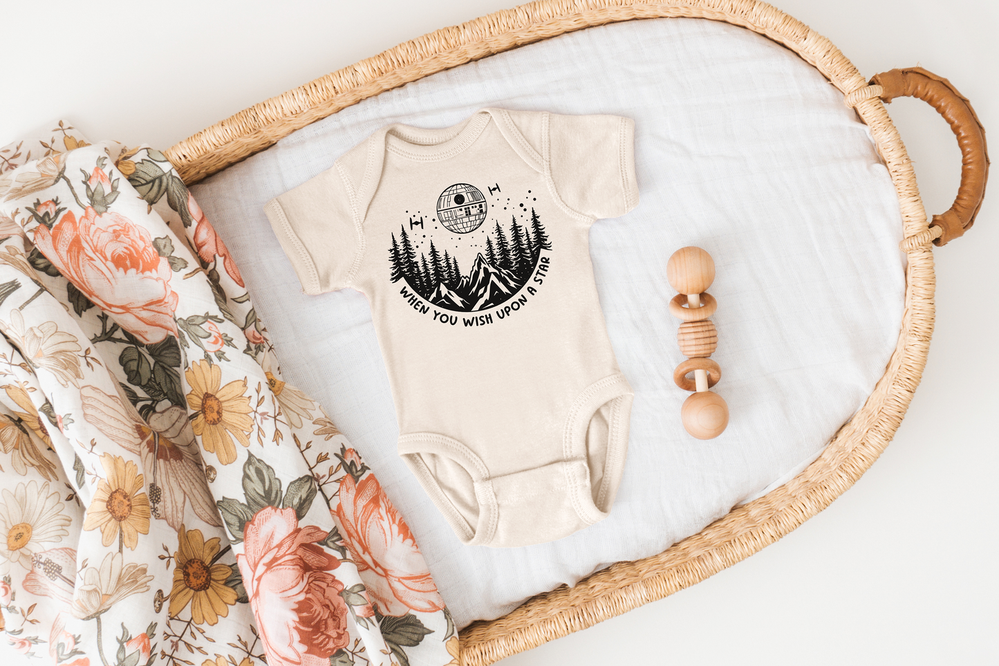 Wish Upon a Death Star Star Wars Quote Nerdy Baby Onesie©