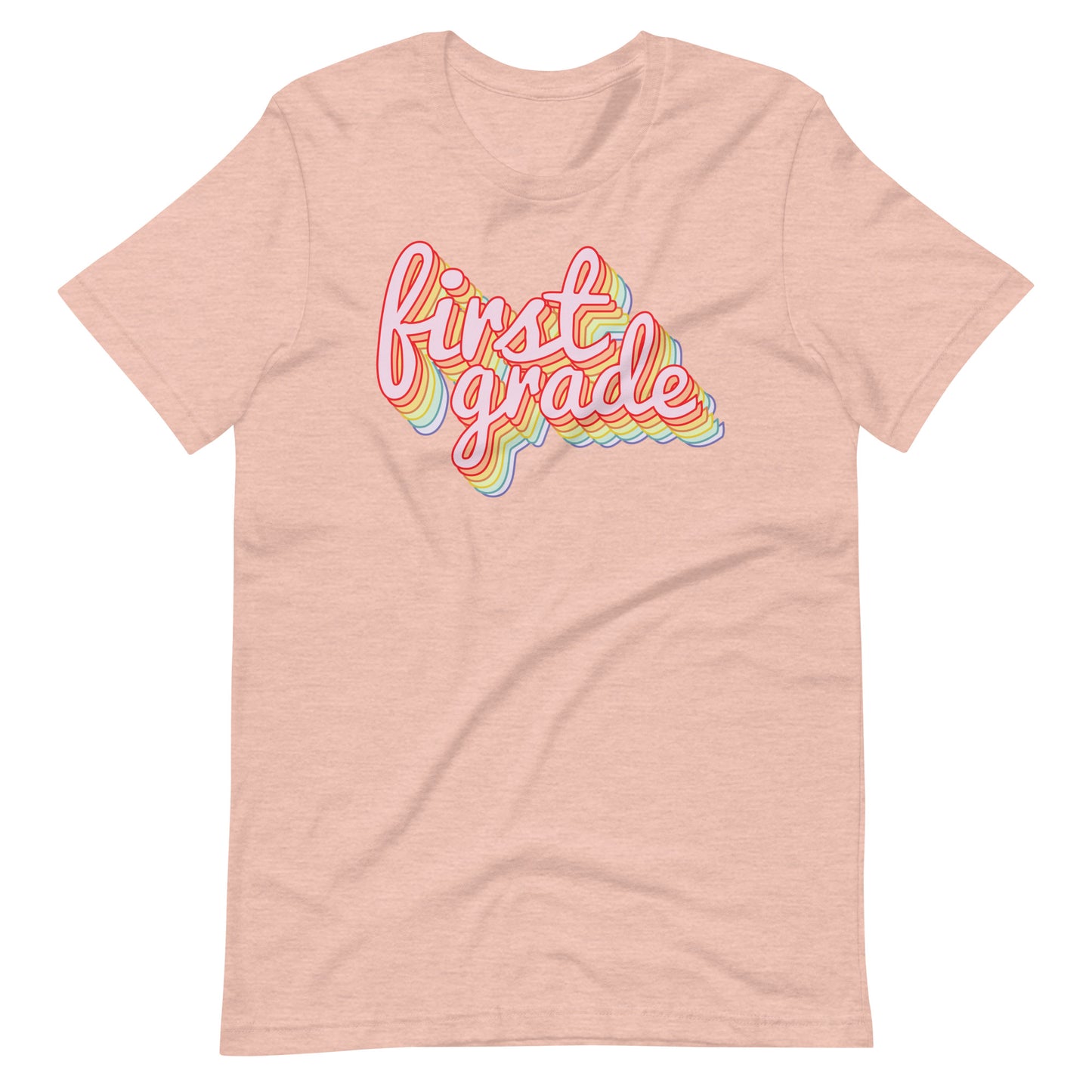 First Grade Teacher Retro Rainbow Short Sleeve T-shirt