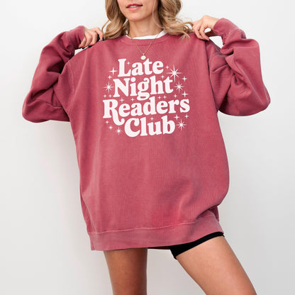 Book Lover Unisex Garment-Dyed Sweatshirt | Late Night Reading Gift for Reader