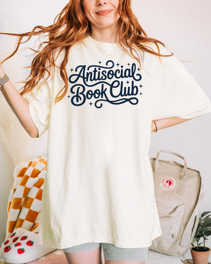 Antisocial Book Club Reading Unisex Garment-Dyed Heavyweight T-shirt
