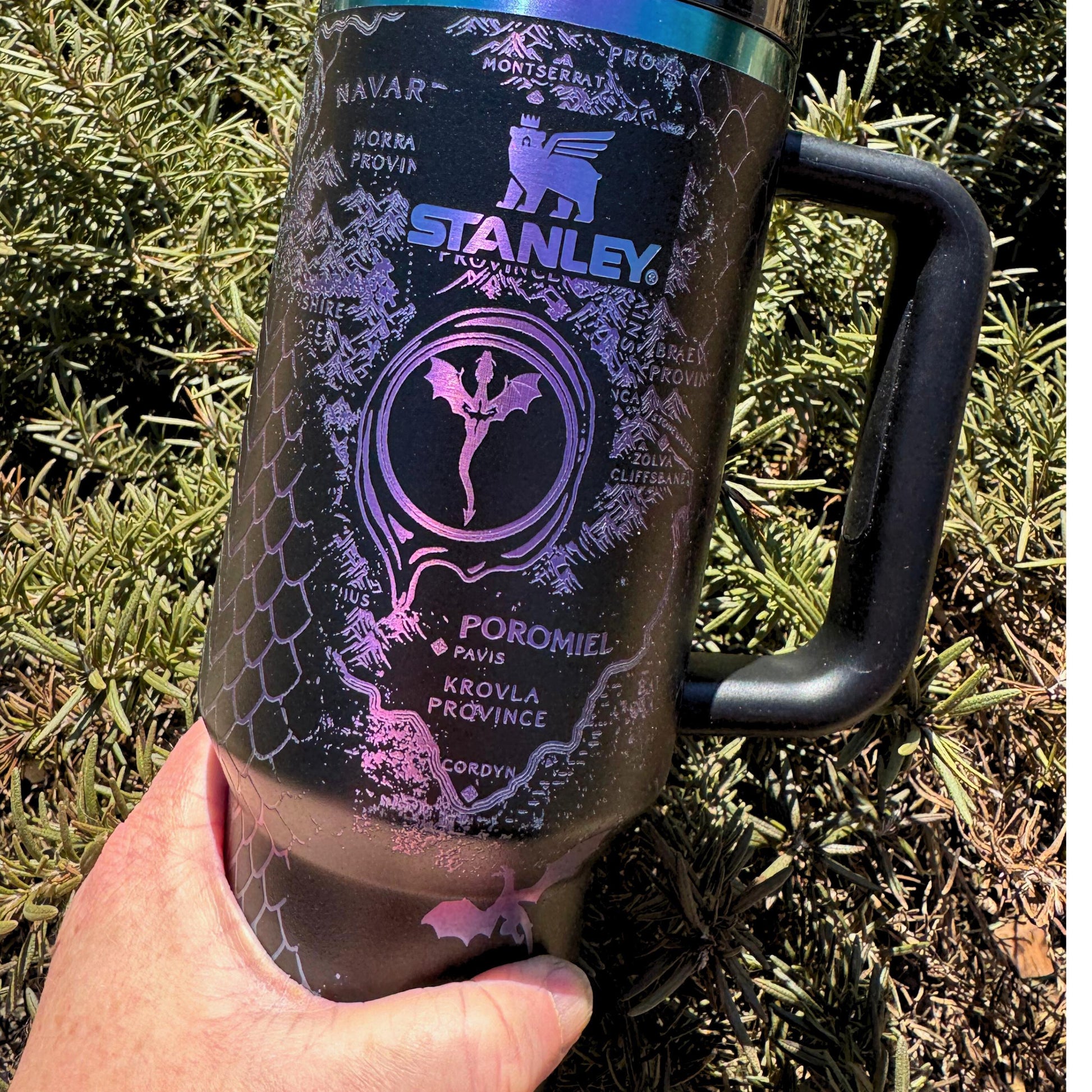 Fourth Wing Black/Chroma Stanley Engraved Tumbler Great Gift for Fantasy Reader