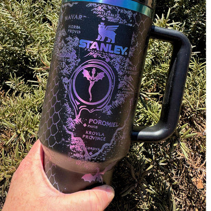 Fourth Wing Black/Chroma Stanley Engraved Tumbler Great Gift for Fantasy Reader