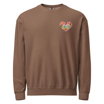 Unisex garment-dyed fleece crewneck sweatshirt