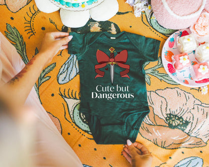 Cute But Dangerous Dagger Baby Onesie: Bookish & Fantasy Reader Literary Gift