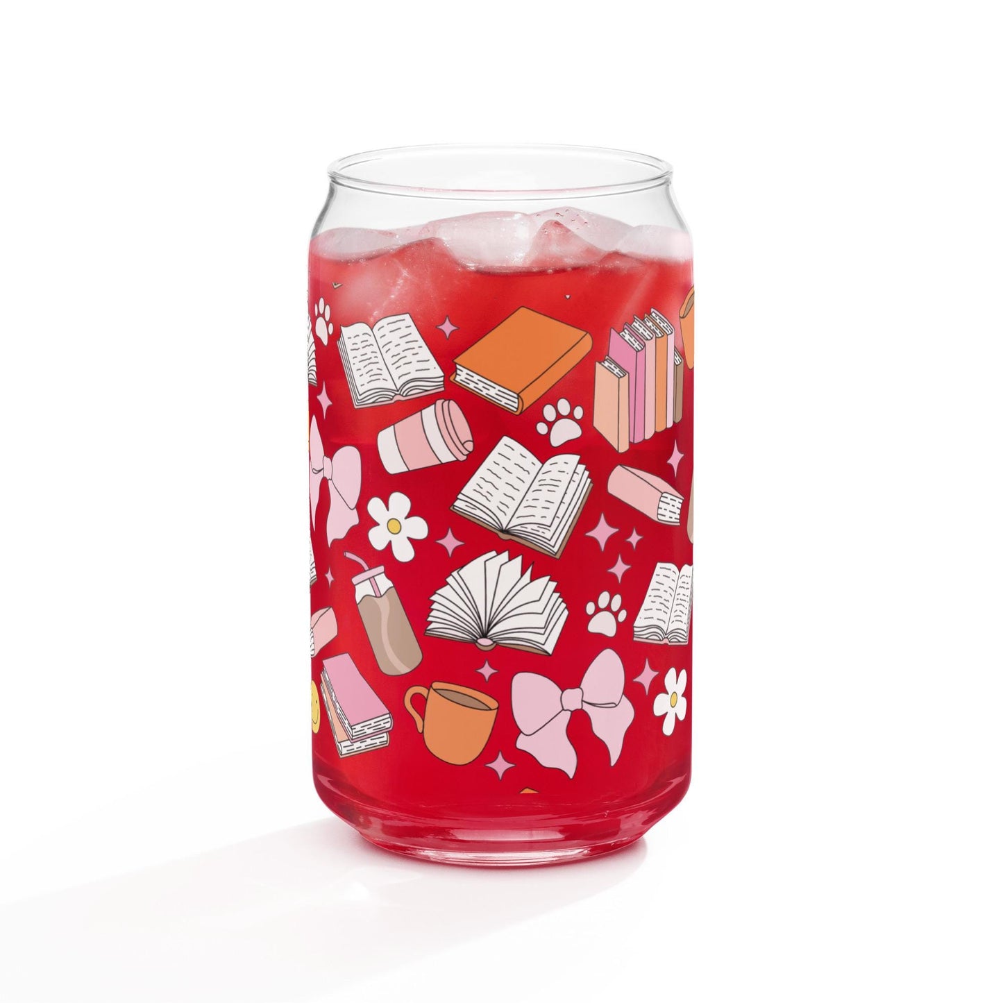 Cutie Books Glass Can Tumbler (16 oz)