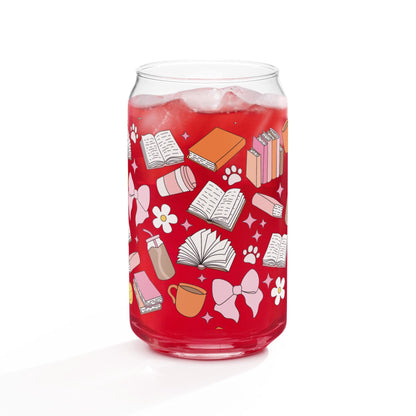 Cutie Books Glass Can Tumbler (16 oz)