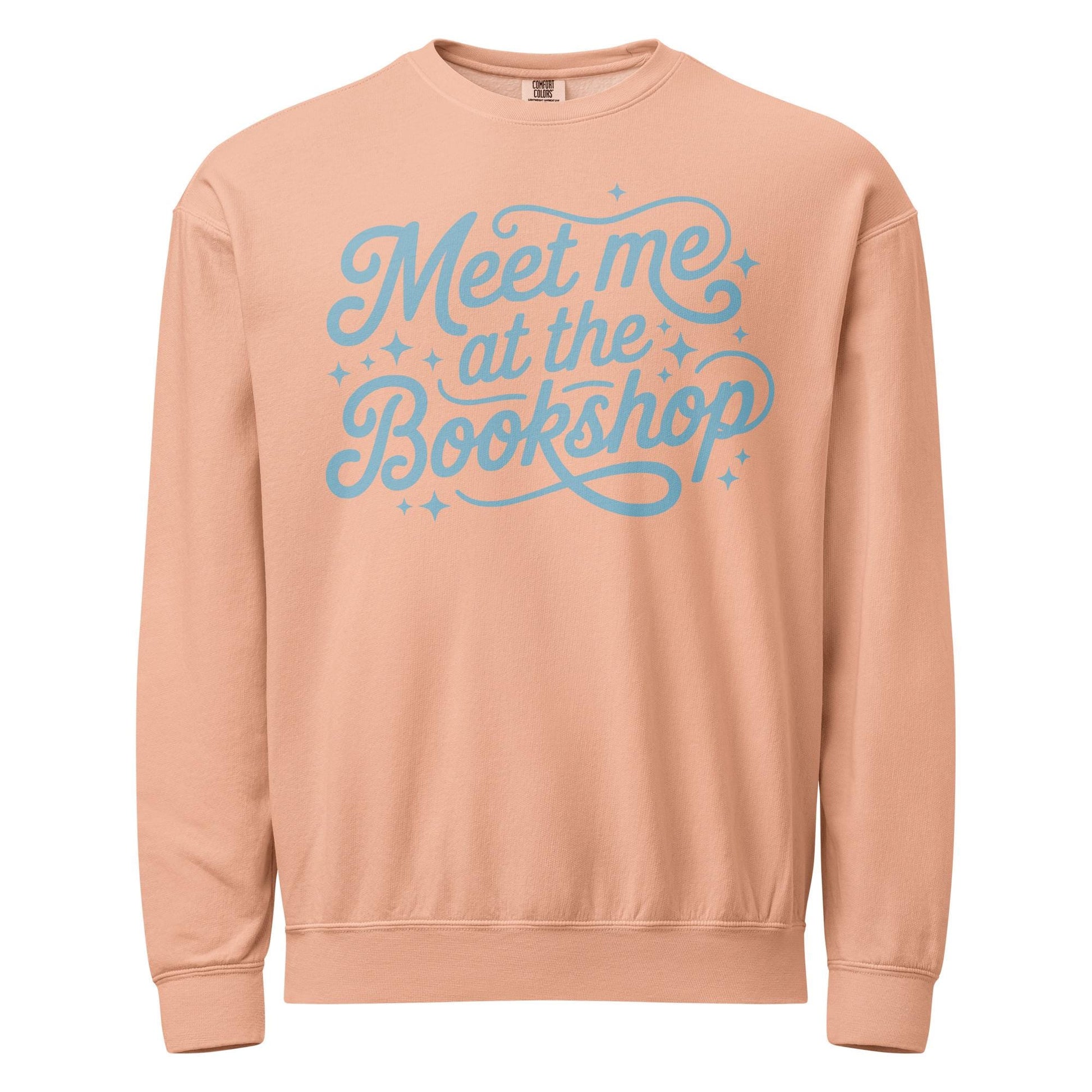 Meet Me at the Bookshop Unisex garment-dyed fleece crewneck sweatshirt