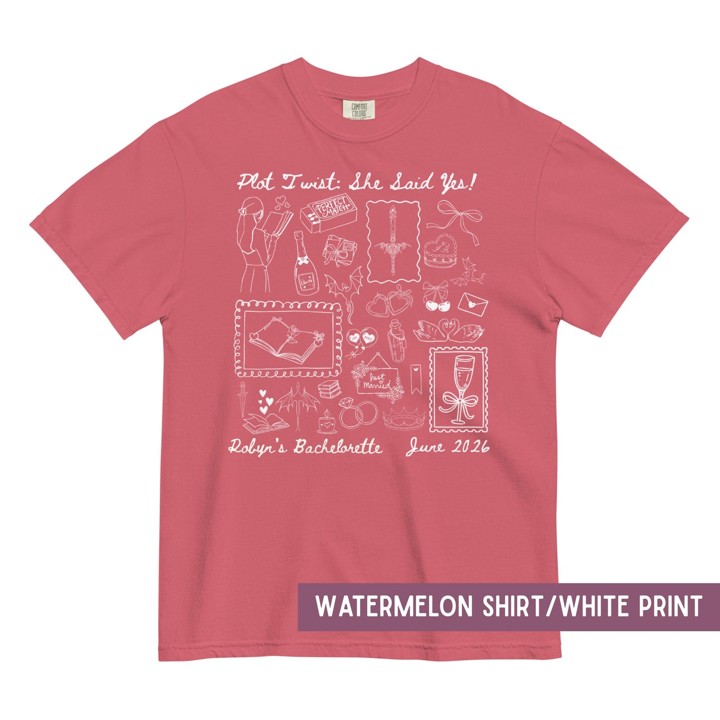 Bachelorette Party Shirt - Romance Book Lover Unisex Heavyweight Tee, Durable Casual Wear