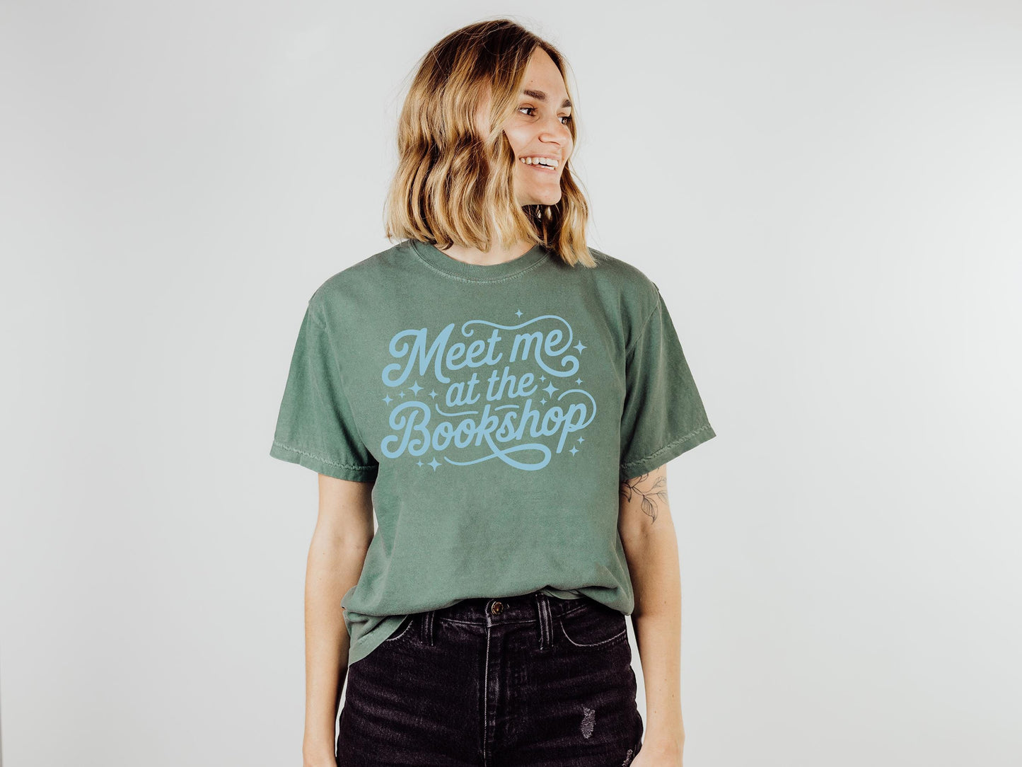 Meet Me at the Bookshop Reading Unisex Garment-Dyed Heavyweight T-shirt