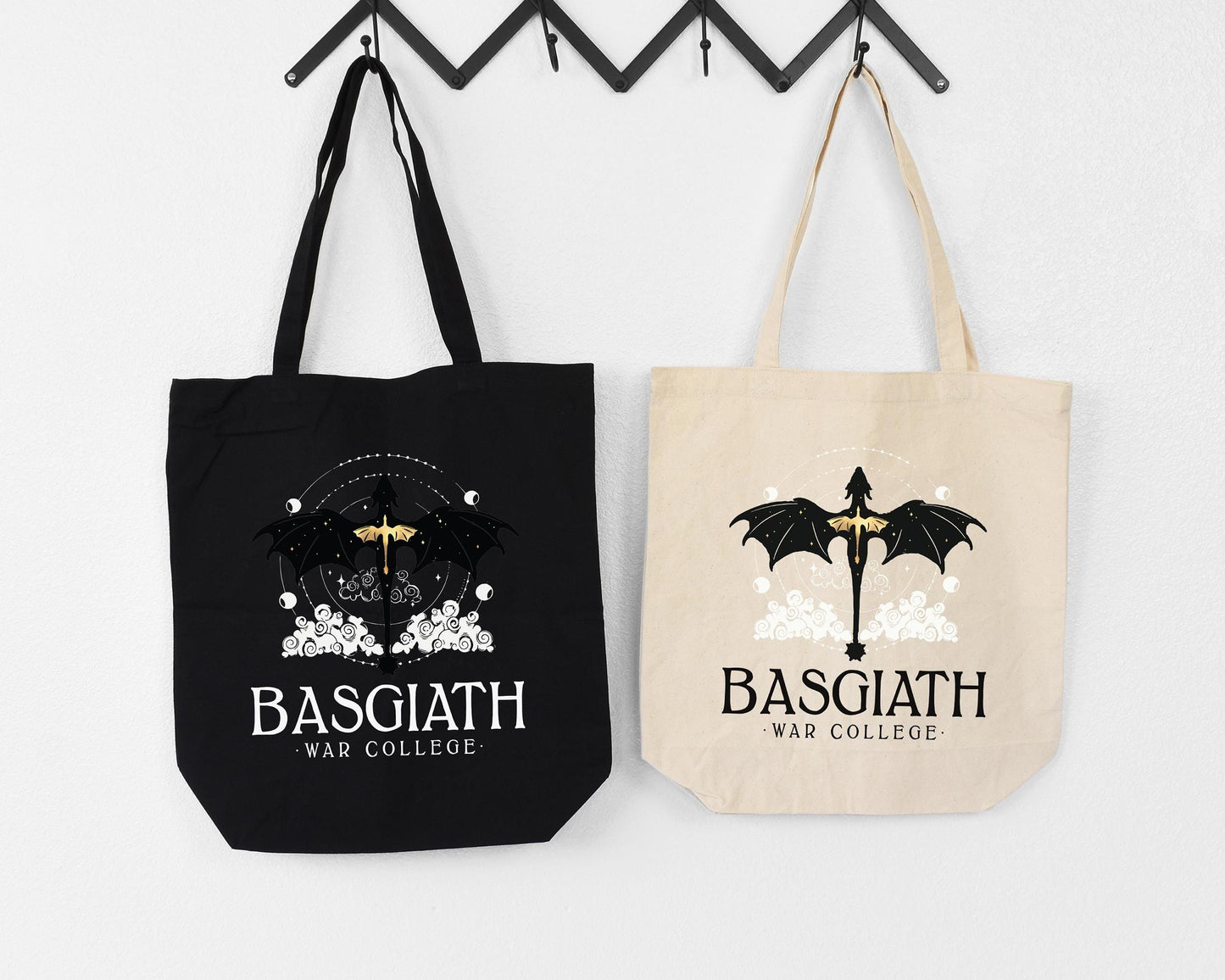 Basgiath War College Tote Bag | Fourth Wing Merch | Dragon Rider Bookish Gift | Fantasy Reader Canvas Tote | BookTok Tote Bag