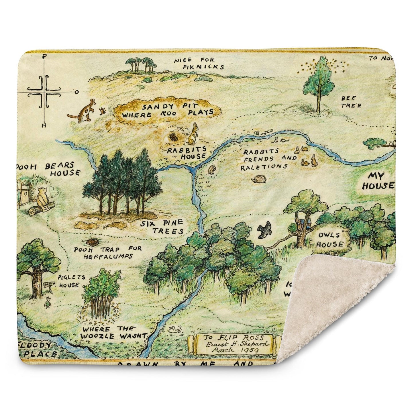 Winnie-the-Pooh Hundred Acre Woods (Soft and Warm): Pooh Bear Sherpa Blanket