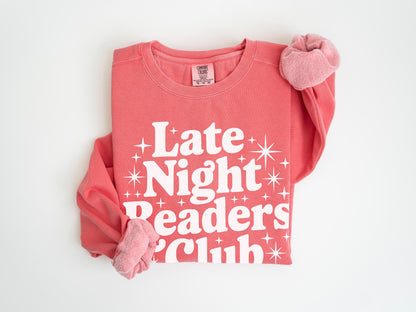 Book Lover Unisex Garment-Dyed Sweatshirt | Late Night Reading Gift for Reader