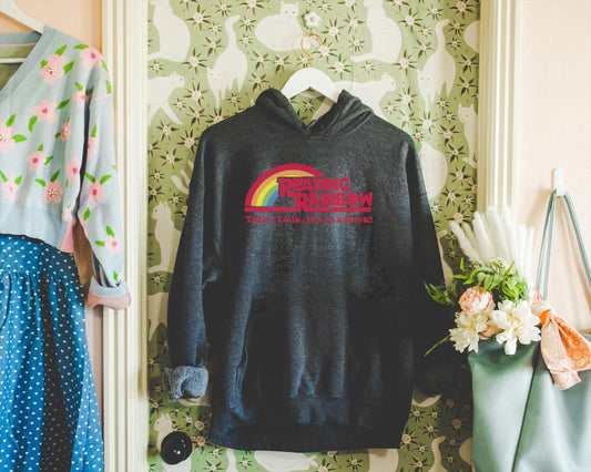 Reading Rainbow Hoodie: Retro 80s Book Lover Sweatshirt