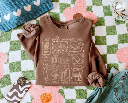 Reading Is Self Care Sweatshirt: Vintage Soft Cotton - Relaxed Fit