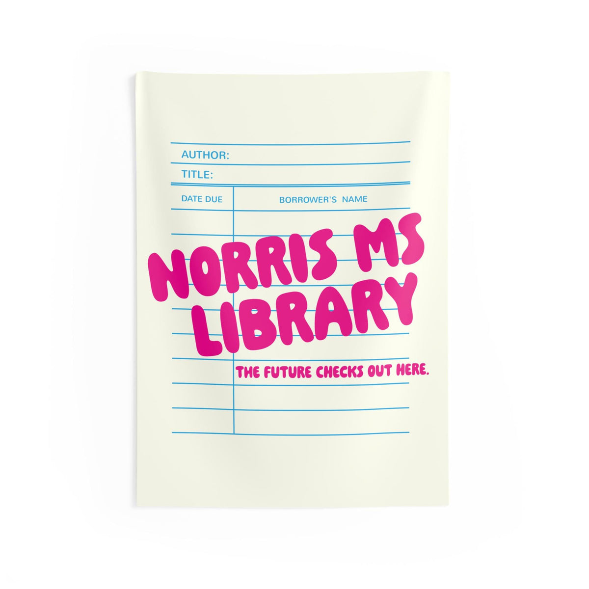 Custom Library Card Indoor Wall Tapestry | Retro Librarian Wall Art