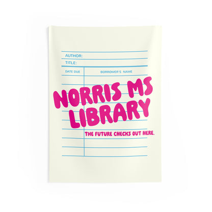 Custom Library Card Indoor Wall Tapestry | Retro Librarian Wall Art