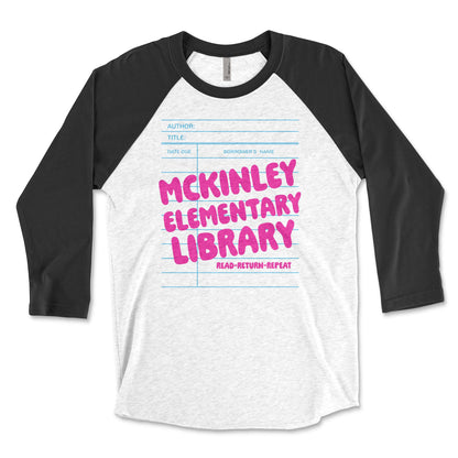 Custom Library Card Raglan Shirt, Personalized School Library Baseball Tee