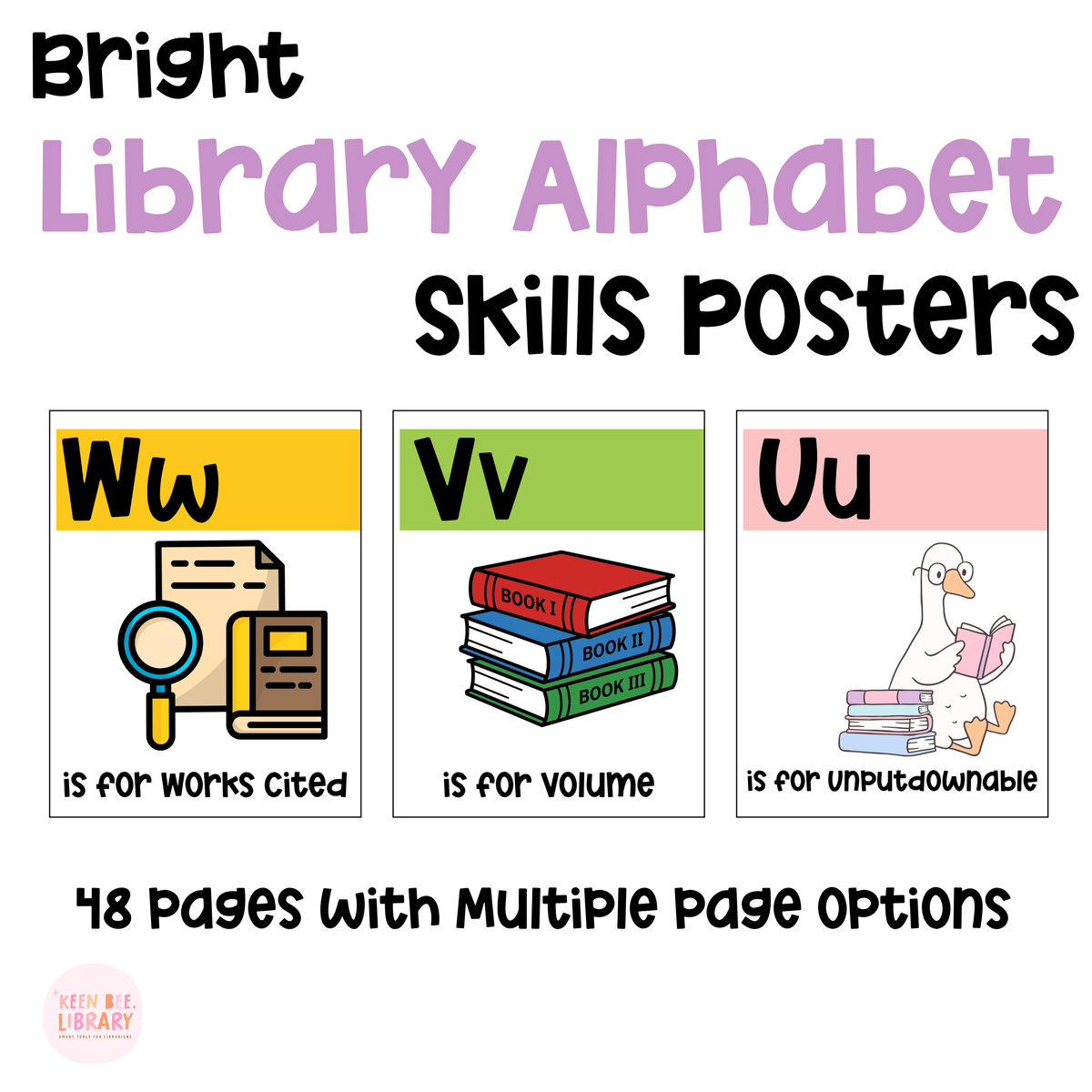 Library Alphabet Posters A–Z | Printable & Editable Canva Library Decor