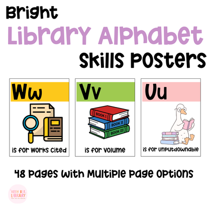 Library Alphabet Posters A–Z | Printable & Editable Canva Library Decor