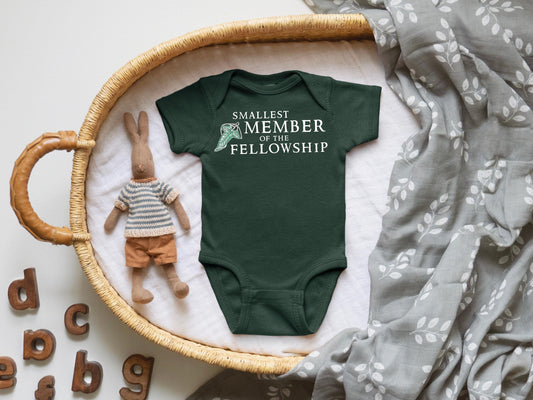 Smallest Member of the Fellowship LOTR Fantasy Baby Onesie© | Nerdy Baby Shower Gift