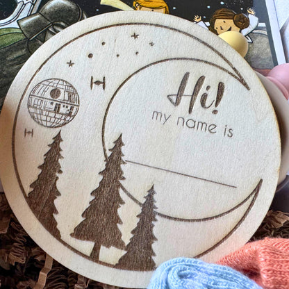 Star Wars© Nerdy Baby Shower Gift Box: Death Star & Endor Bodysuits, Socks, and Book Set | Baby Gift Basket