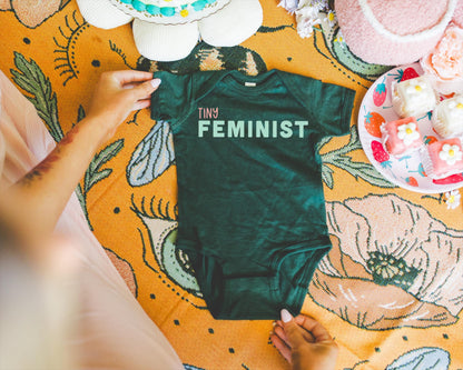 Feminist Baby Onesie, Girl Power Design (Soft Cotton, Newborn-24M)