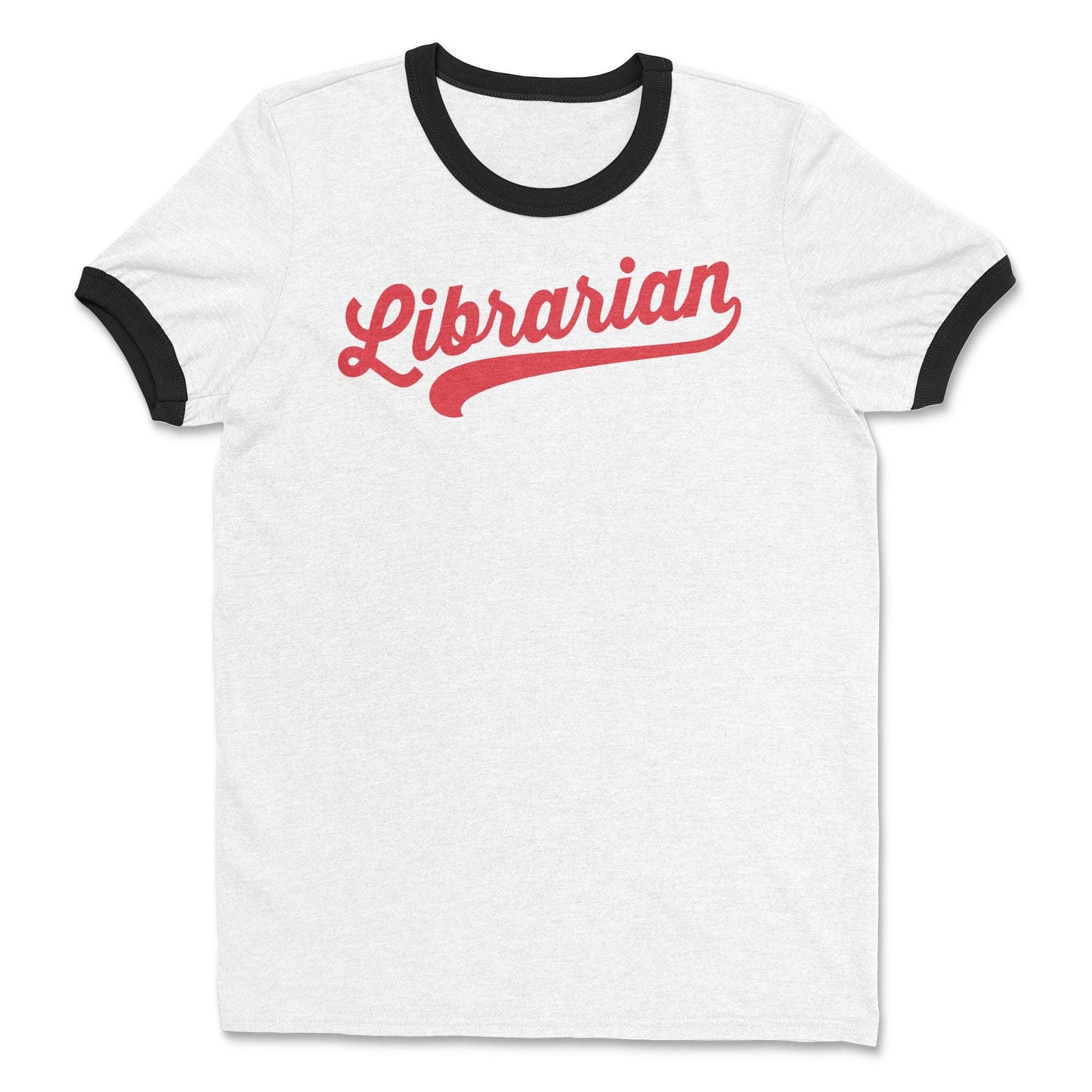 Vintage Swoosh Librarian and Reading Tshirt | Cotton Ringer Tshirt | Back to School