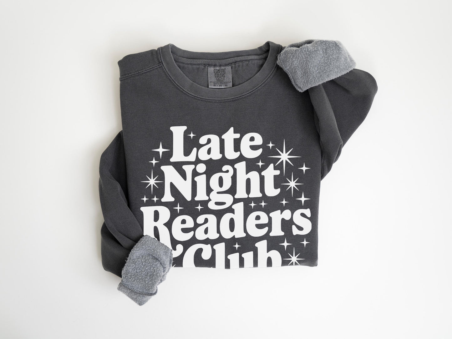 Book Lover Unisex Garment-Dyed Sweatshirt | Late Night Reading Gift for Reader