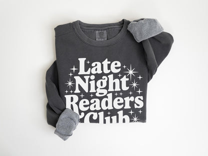 Book Lover Unisex Garment-Dyed Sweatshirt | Late Night Reading Gift for Reader