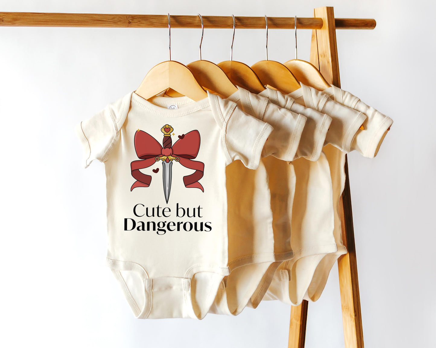 Cute But Dangerous Dagger Baby Onesie: Bookish & Fantasy Reader Literary Gift