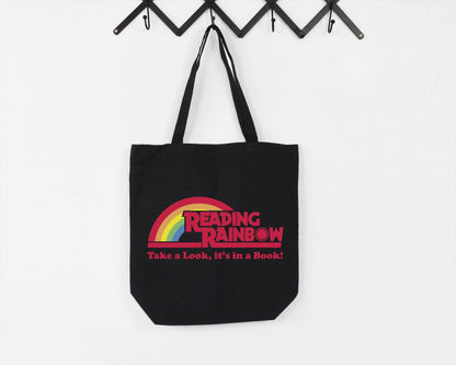 Reading Rainbow Tote Bag Teacher Gift Book Bag Library Tote Book Lover Gift 80s 90s Nostalgia LeVar Burton Canvas Tote Bag Teacher Appreciation Gift