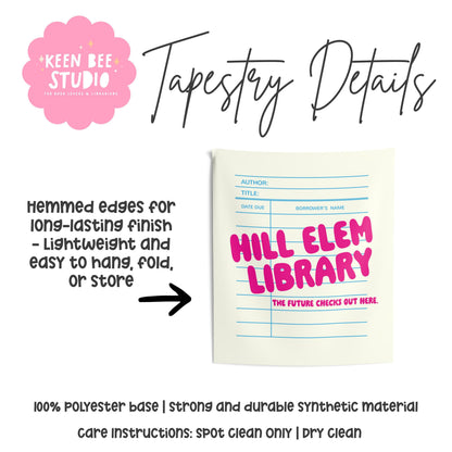 Custom Library Card Indoor Wall Tapestry | Retro Librarian Wall Art