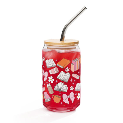 Cutie Books Glass Can Tumbler (16 oz)