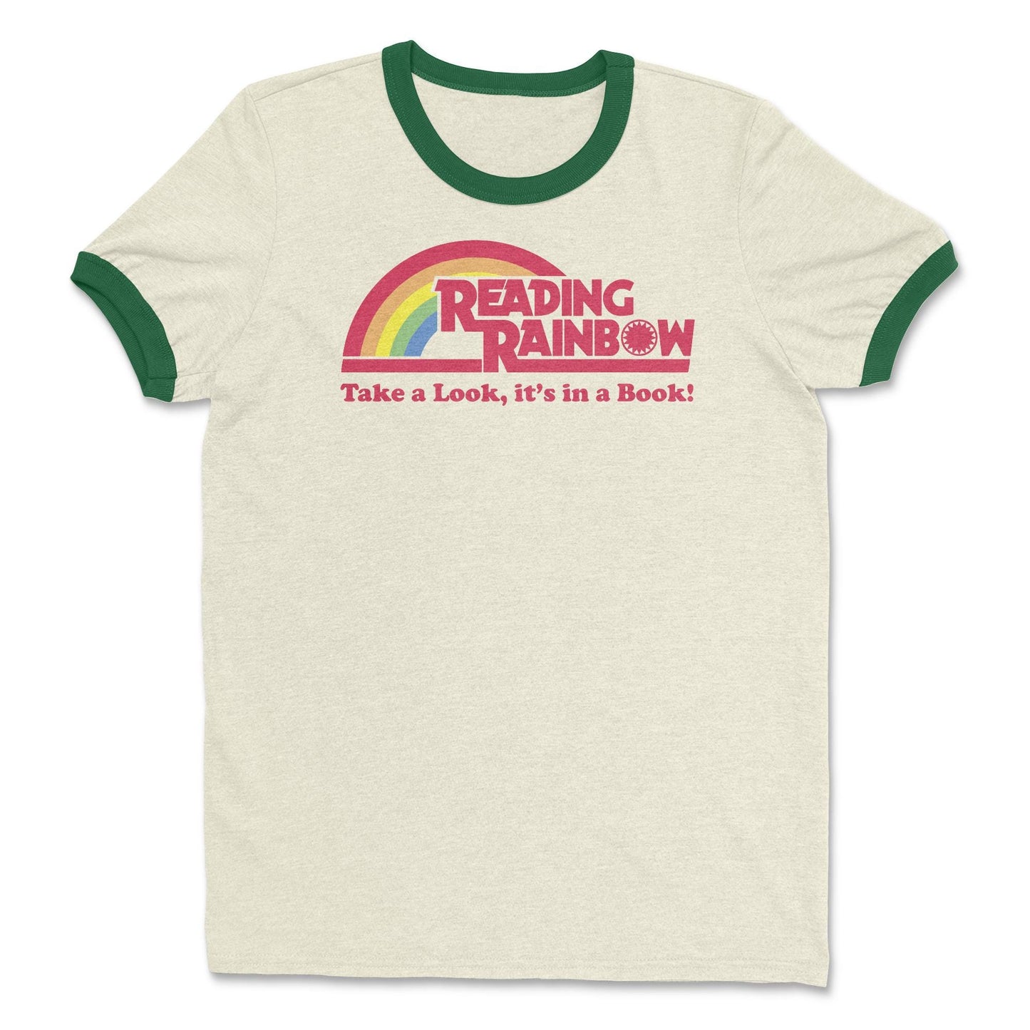 Vintage Reading Rainbow Take a Look It's In a Book Ringer T-Shirt: 80s Nostalgia Gift