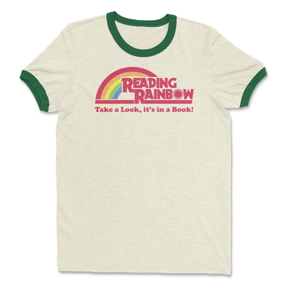Vintage Reading Rainbow Take a Look It's In a Book Ringer T-Shirt: 80s Nostalgia Gift