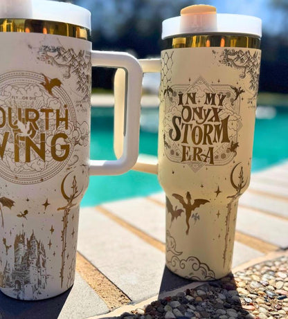 fourth wing tumbler fourth wing merch, gift for reader, librarian gift, fourth wing book bookish merch onyx storm book lover