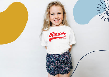 Kindergarten Swoosh Back To School Youth Short Sleeve T-Shirt | First Day of School