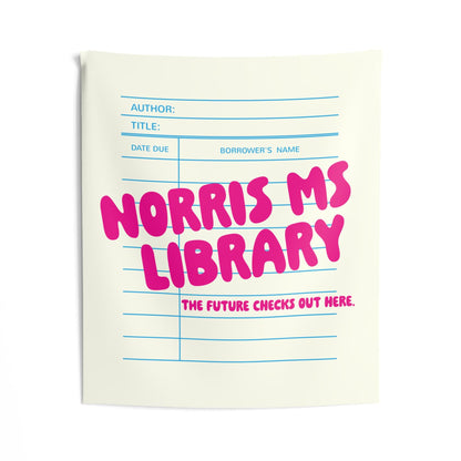 Custom Library Card Indoor Wall Tapestry | Retro Librarian Wall Art