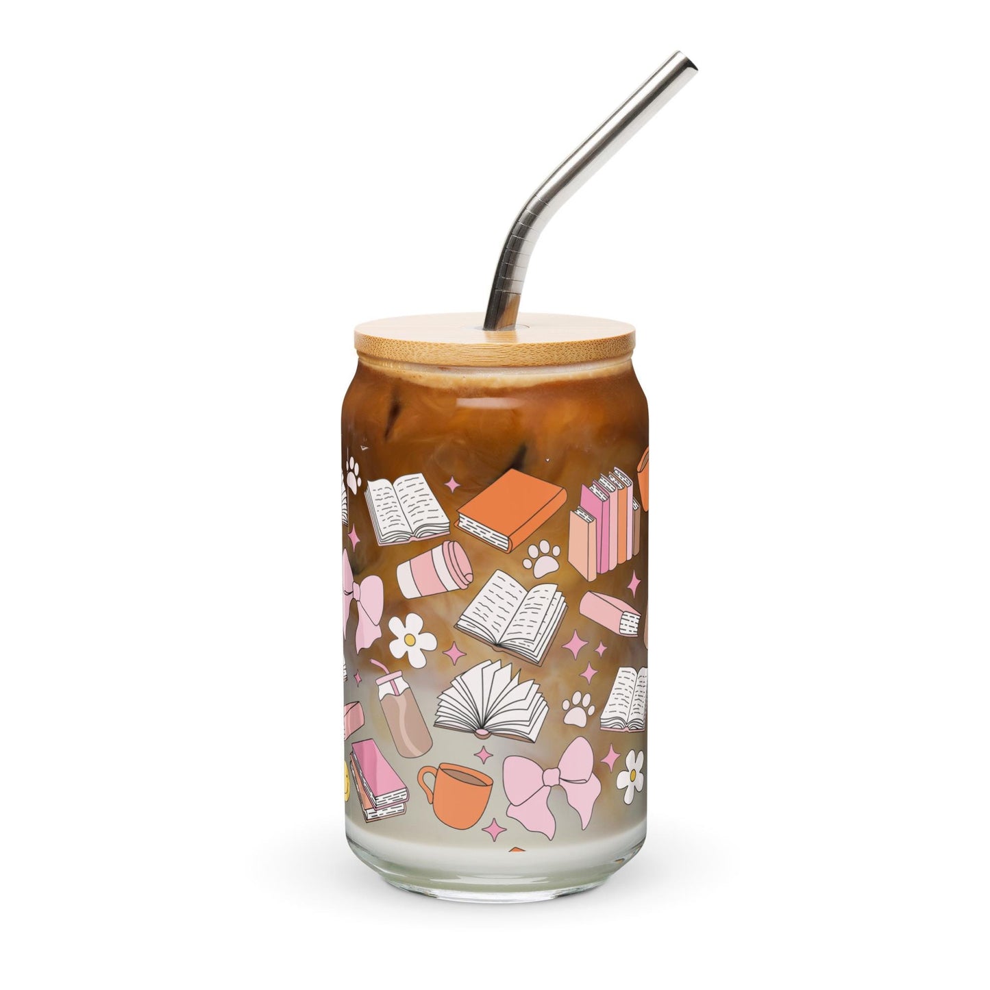 Cutie Books Glass Can Tumbler (16 oz)
