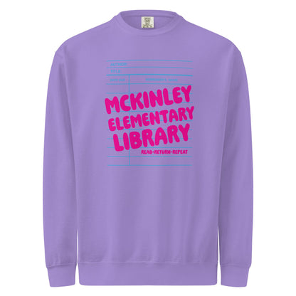 Custom Library Card Heavyweight Crewneck Sweatshirt, Personalized School Library Design