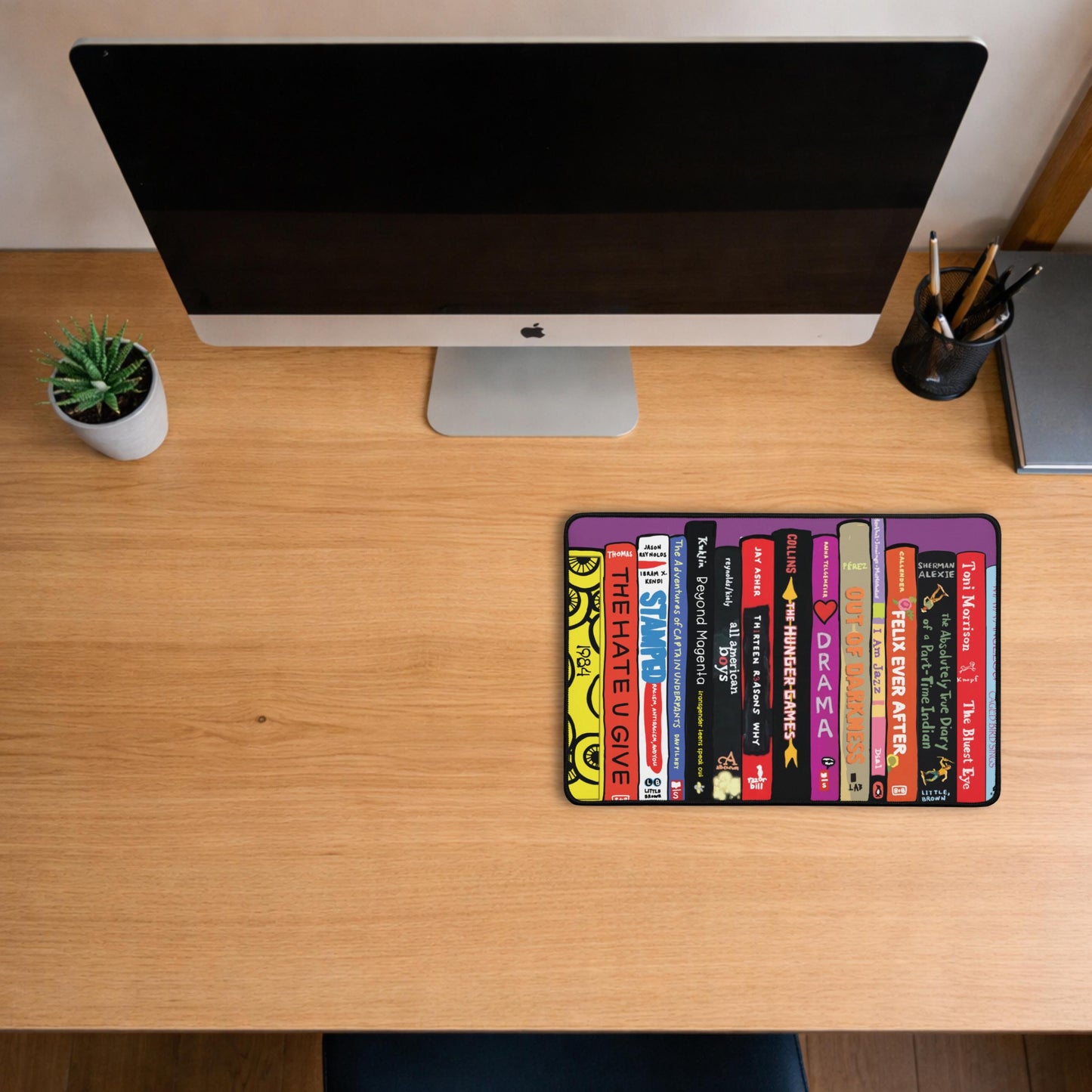 Banned Books Desk Mat - Anti Slip Surface, Durable Hemmed Edges & Cushioned Comfort