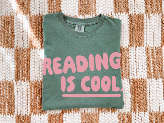 Reading is Cool T-Shirt - Soft, Heavyweight Cotton Librarian Tshirt
